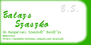 balazs szaszko business card